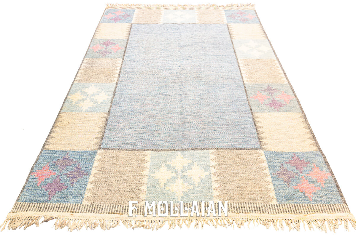 Scandinavian Rug Flat-weave Rug Pastel Color n°:469066